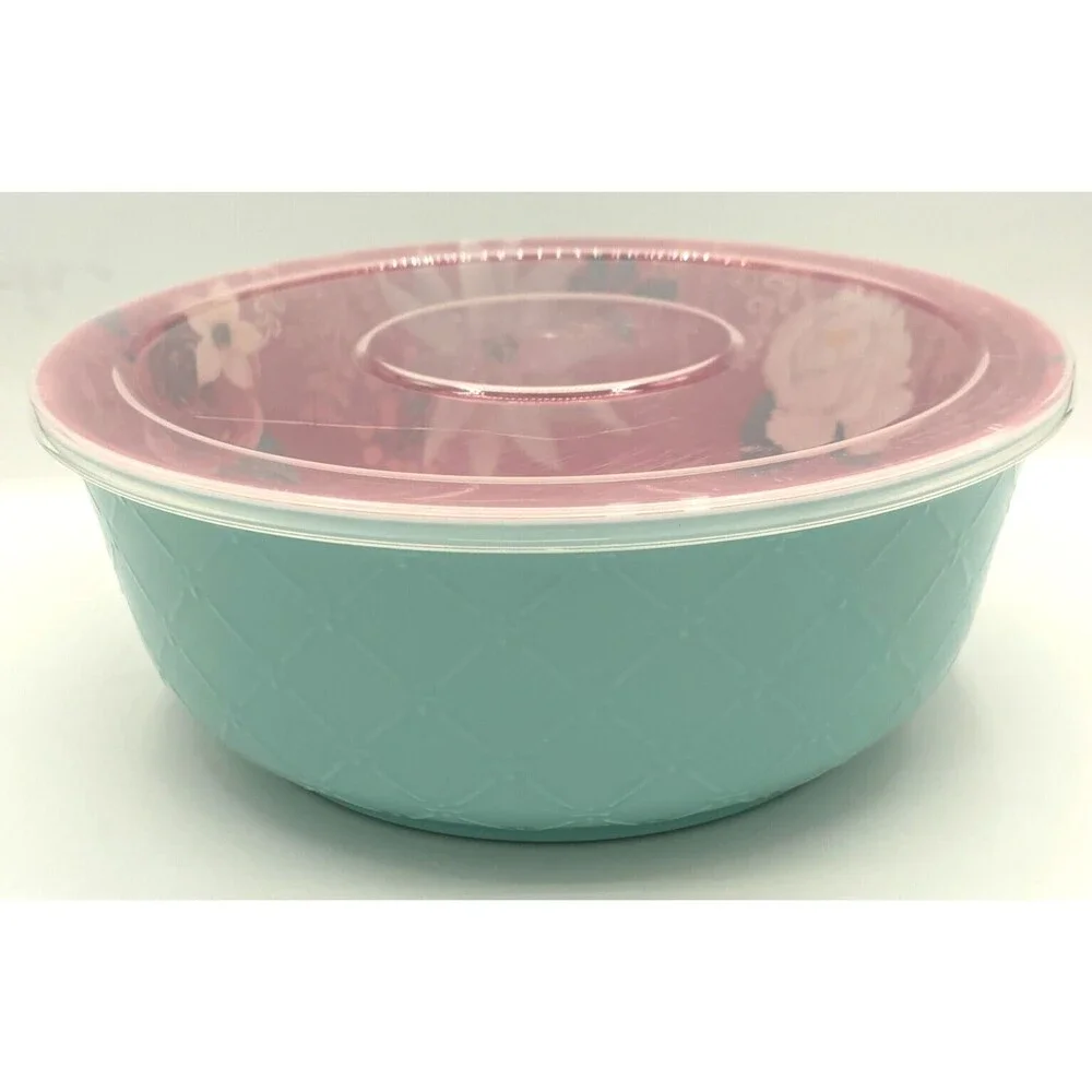 Pioneer Woman 100% Melamine Textured Holiday Bowl Textured Christmas Tree Flower